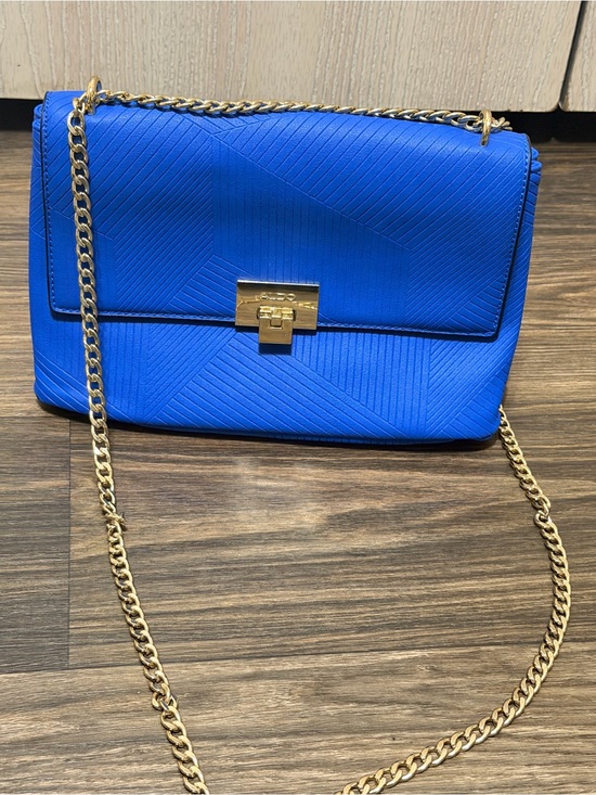 Aldo Handbags - Aldo Electric Blue Crossbody Bag with Gold Chain